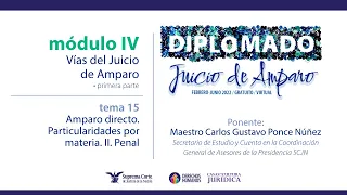 Jueves 31 de marzo de 2022. Diplomado "Juicio de Amparo", edición 2022. Módulo IV.