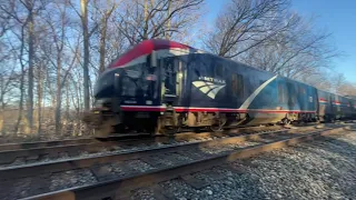 Amtrak PO29 with an ALC-42 charger as the leader in Garrett Park, MD.