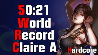 [Speedrun Personal Best] Claire A Hardcore 50:21 Resident Evil 2 Remake | 120FPS