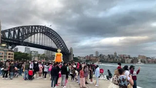 Squid Game’s Green Light Red Light Giant Doll in Sydney Halloween 2021