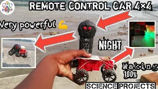 How to Make Remote control car 4x4 🔥 || scince project || #diy #ytshorts #how #shorts