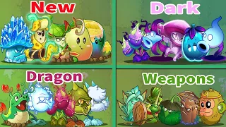5 Best Team Plants ( New & Dragon & Dark & Weapons & Magic ) - Who Will Win? - PVZ 2 Team Plant