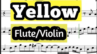 Yellow Coldplay Flute or Violin Sheet Music Backing Track Play Along Partitura