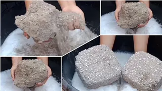 Huge shape Sand cement stone crumble dipping in water 💦💦💦💯 satisfying sound asmr