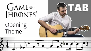 Game Of Thrones Opening Theme (HBO) Fingerstyle Guitar Cover + TAB