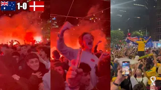 Crazy Scenes In Australia As Fans Celebrate The Win Against Denmark And Reaching The Round Of 16