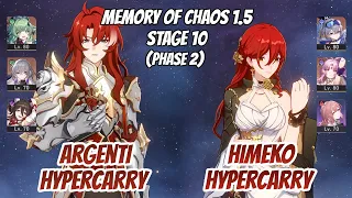 Argenti Hypercarry & Himeko Hypercarry w/ SW Memory of Chaos Stage 10 (3 Stars) | Honkai Star Rail