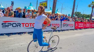 Mindblow Guarantee! Bike Girl Performs Insane Bike Tricks on the Street at Cycling Race