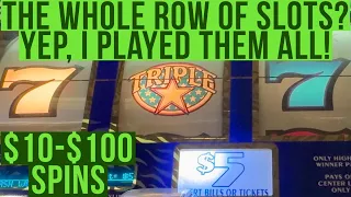 I Played Every Slot Down The Row At Foxwoods From $10-$100 Spins And This Is The Outcome! Pt 1 of 2