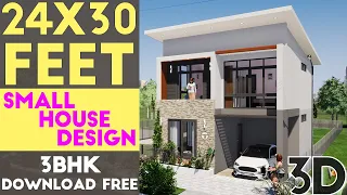 24x30 Feet Small House Design With 3 Bedroom || Plan#15 || KK Home Design 2020