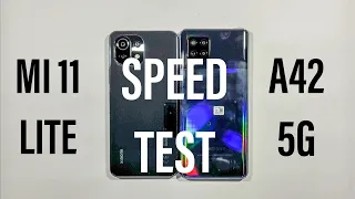 Xiaomi Mi 11 Lite vs Samsung A42 5G Speed Test