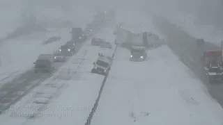 Faribault, MN Winter Storm, Wrecks and Interstate 35 Shut Down - 4/10/2019