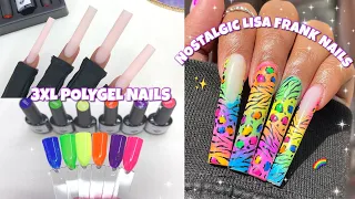 RAINBOW LISA FRANK INSPIRED POLYGEL NAILS ✨ | NOSTALGIC NAIL ART | POLYGEL APPLICATION