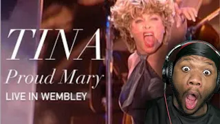 FIRST TIME REACTING TO Tina Turner - Proud Mary - Live Wembley (2000) - RIP! THIS WAS AMAZING