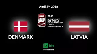 Denmark - Latvia, Ice Hockey U18 World Championship, 2018