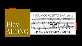 Bach - Violin Concerto A minor - SLOW TEMPO - accompaniment