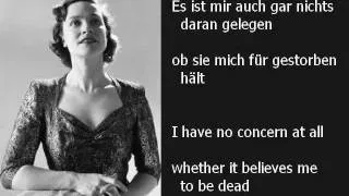 Kathleen Ferrier - "Ich bin der Welt abhanden gekommen" (Mahler: Rückert-Lieder) - with lyrics