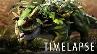Stegarion - Creature Creation - 3D Timelapse (Blender, Zbrush, Substance Painter, Unreal Engine 4)