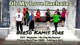 Oh My Love Bachata Line Dance | Beginner | choreo @herutianlinedance1398 (INA) | HerSo  Kamis Sore