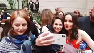 Natalia Oreiro with fans in hotel in Yerevan, Armenia - 6.4.2019