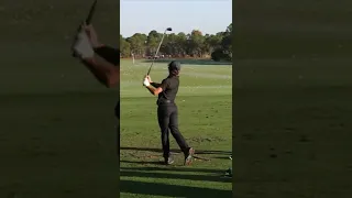 Tiger and Charlie Woods’ range session before the Pro Am at PNC Championship No 10