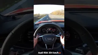 Audi RS 6 354 kmh ob German Autobahn #germanautobahn #cars #Speed # no sppedlimit