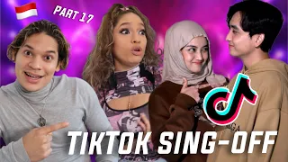 SHE'S SO GOOOOOD! Latinos react to SING OFF TIKTOK SONGS PART 17| Reza Darmawangsa vs EltasyaNatasha