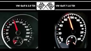 VW Golf 6 2.0 TDI VS. VW Golf 7 1.6 TDI - Acceleration 0-100km/h