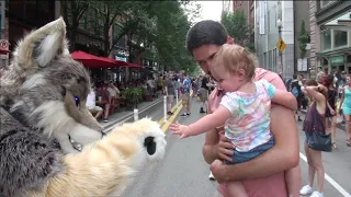 Anthrocon 2022 - Fursuiters Interacting with Kids