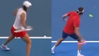 Iga Swiatek & Taylor Fritz have similar forehand stroke / grip during United Cup 2023