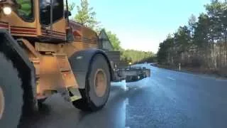 2 Ljungby L13 wheel loaders mowing roadsides with Slagkraft 601 brushcutters outside Visby November