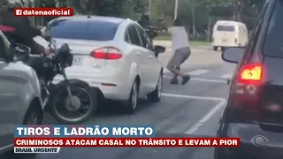 Criminosos atacam casal e acabem baleados em SP