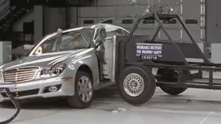 New Mercedes Benz E Class side IIHS crash test