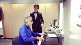 NEW Raw video - Dimash Kudaibergen rehearsing with Andrea Bocelli