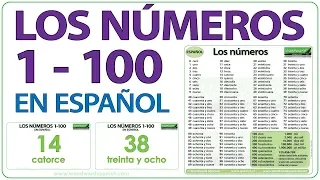 Spanish Numbers 1 - 100