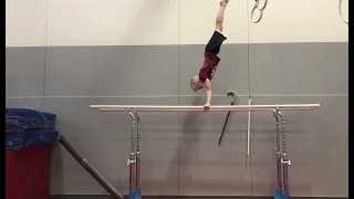 Double Pike Dismount Off P-bars Into Pit