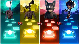 Sonic Exe vs Cartoon Cat vs Siren Head vs light Head - Tiles Hop EDM Rush