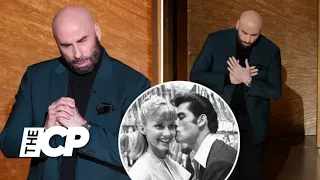John Travolta breaks down in tears during Oscars tribute to Olivia Newton John
