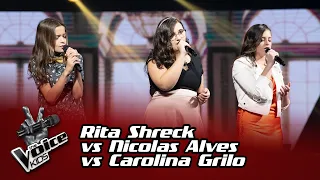 Rita Schreck VS Nicolas Alves VS Carolina Grillo | Batalha | The Voice Kids