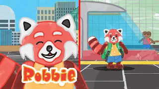 Robbie the Red Panda learns colors and rides the train | kids cartoons