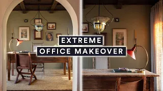 Extreme Home Office Makeover ✨ From Start to Finish ✨ Moody Olive Green & Warm Wood