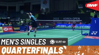 Korea Open Badminton Championships 2022 | Kunlavut Vitidsarn (THA) vs Jonatan Christie (INA) | QF