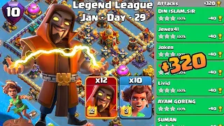 Th16 Legend League Attacks Strategy! +320 Super Wizard + Root Rider || Jan Day 29 Clash Of Clans