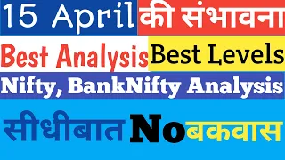 15 April Nifty & Bank Nifty options for tomorrow Live Analysis | Best Intraday Levels For Tomorrow