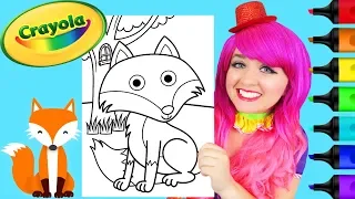 Coloring Cute Fox Crayola Coloring Page Prismacolor Paint Markers | KiMMi THE CLOWN