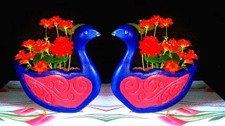 flower vase making | how to make a duck shape flower vase