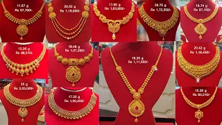 Latest 22k gold necklace designs with weight and price || Shridhi Vlog