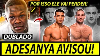 ADESANYA DA PALPITE SOBRE LUTAS DO UFC 302 PAULO BORRACHINHA VS SEAN STRICKLAND mma dublado