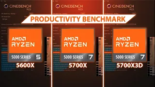 5600X VS 5700X VS 5700X3D - Cinebench, Adobe Premiere, Blender... | AMD RYZEN PRODUCTIVITY BENCHMARK