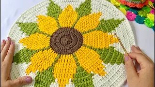 GIRASOL TAPESTRY TEJIDO EN PUNTOS ALTOS  A CROCHET PASO A PASO